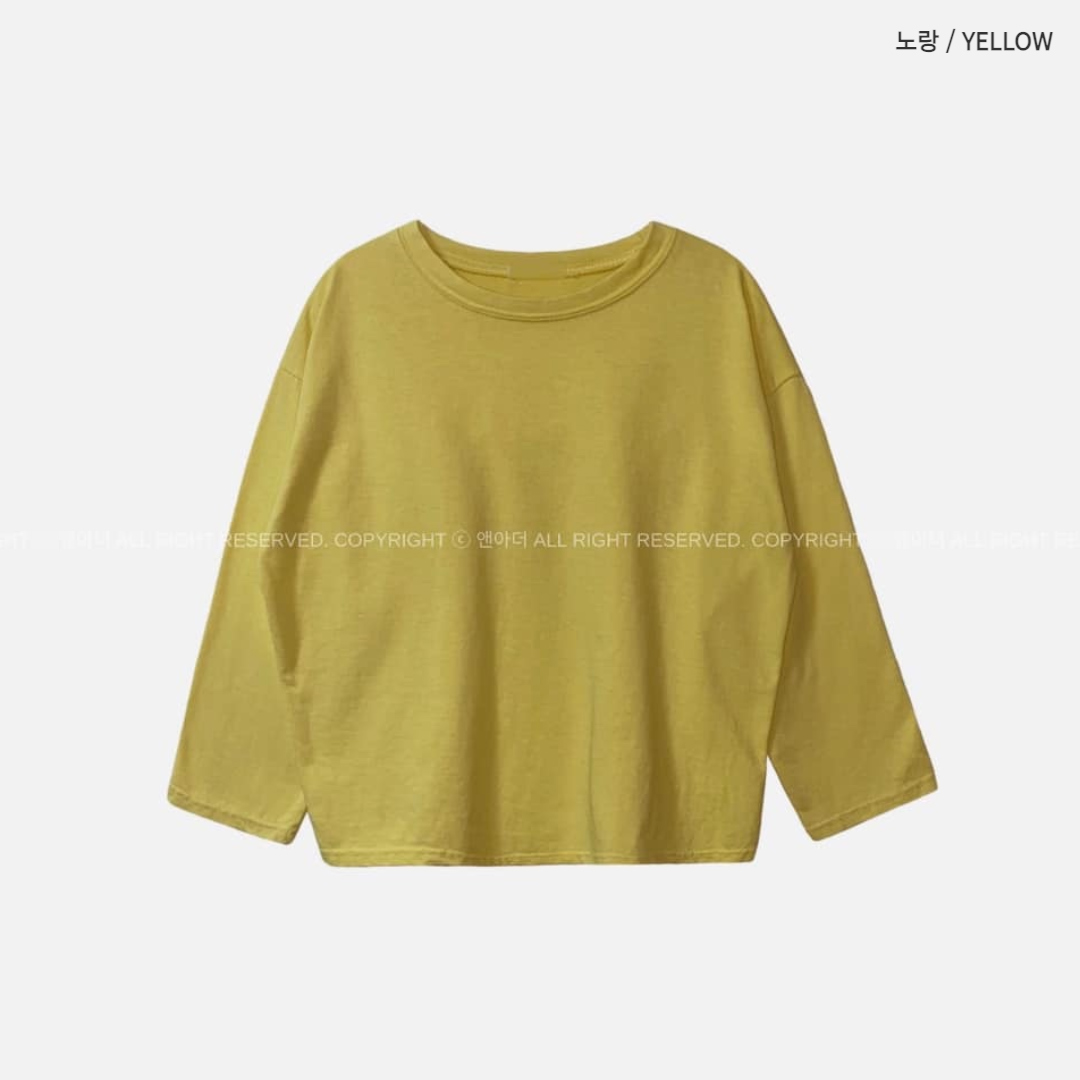 긴팔 티셔츠 옐로우 색상 이미지-S2L21